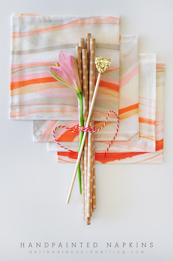 DIY Hand painted Party Napkins